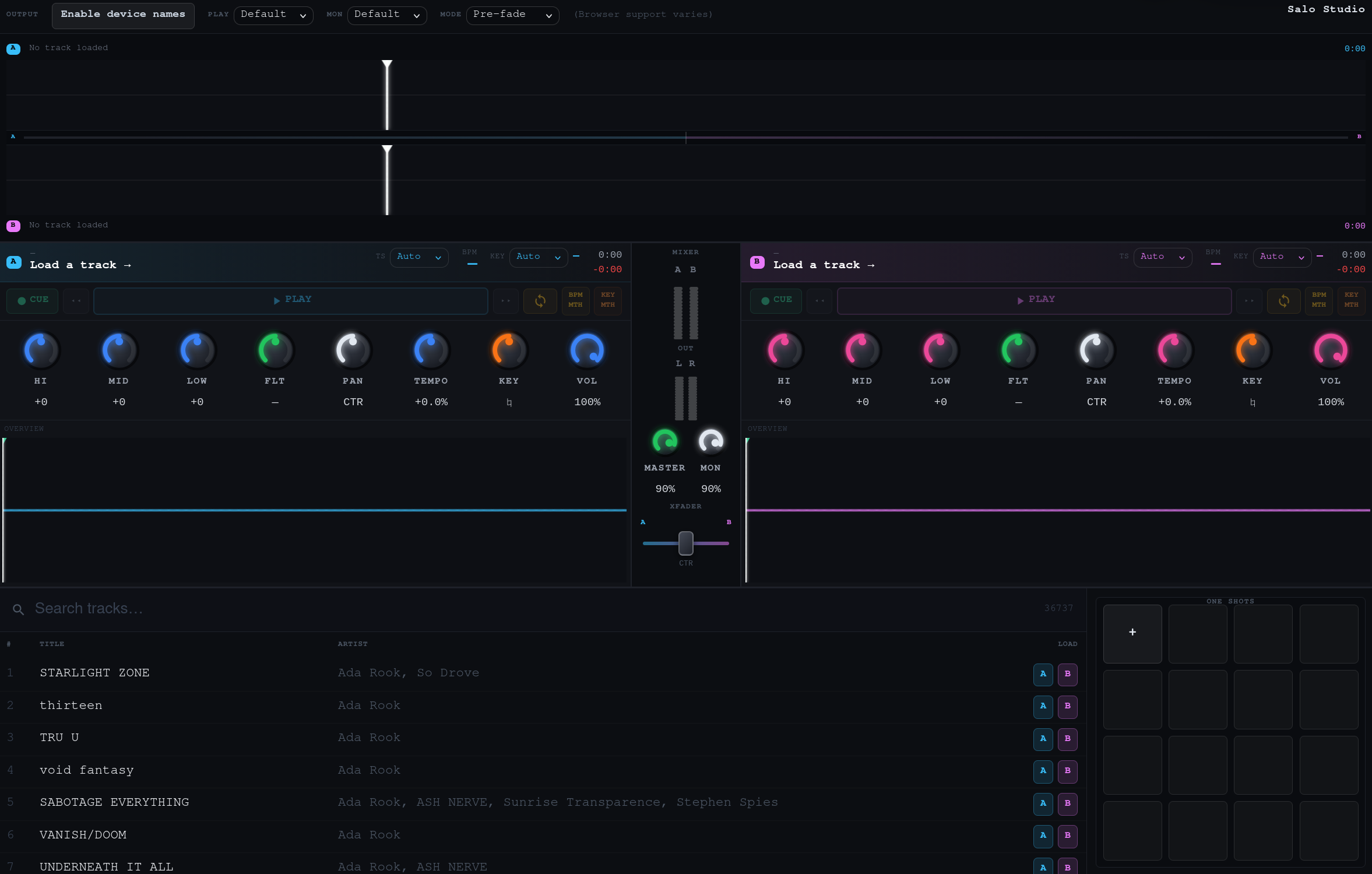Bitjockey DJ deck screenshot