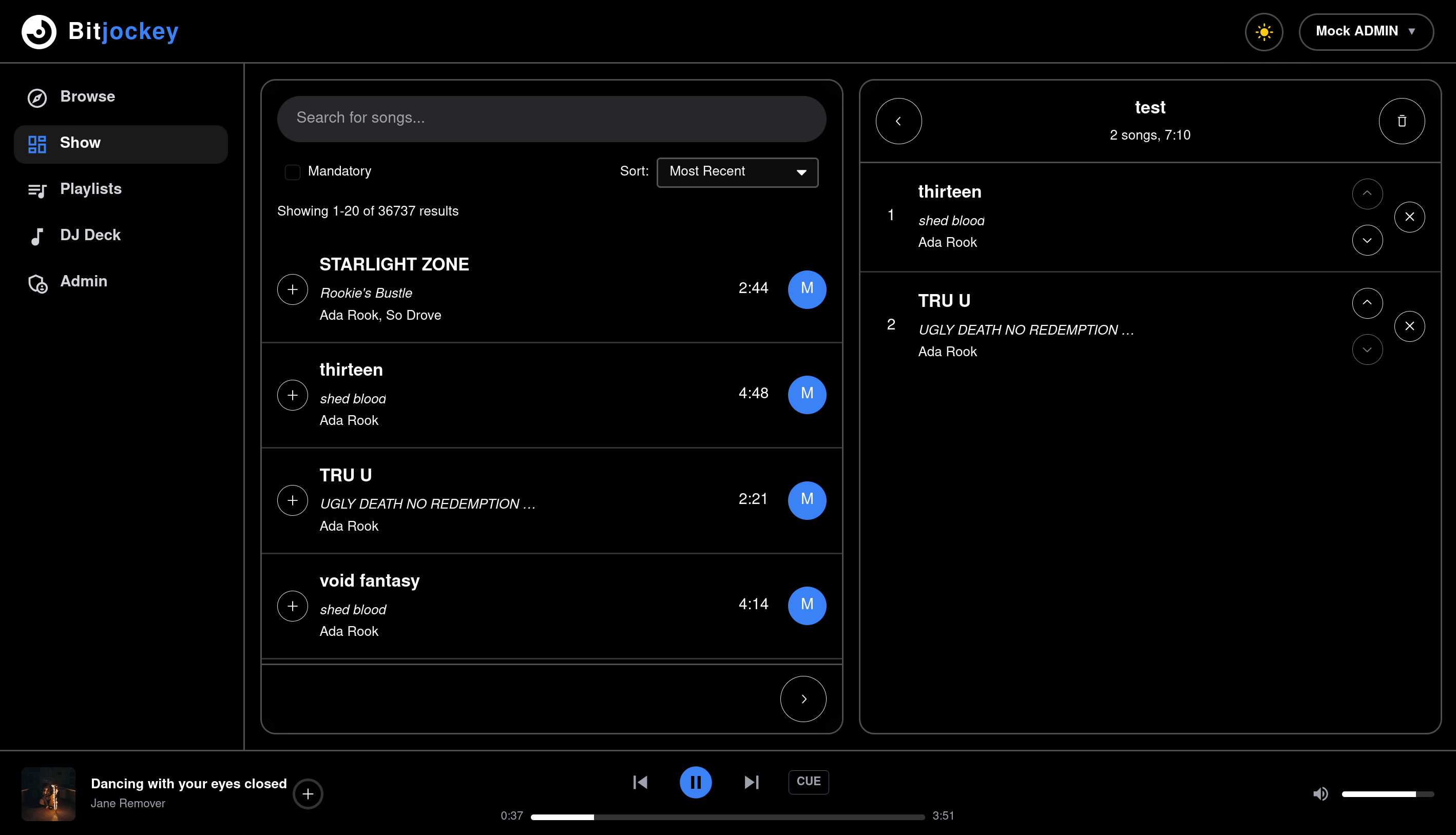 Bitjockey Shows screenshot